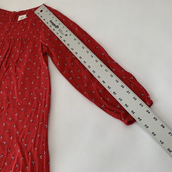The Nines Hatch Dress Maternity Women S Red Floral Balloon Sleeve Boho Cottage - Picture 10 of 11